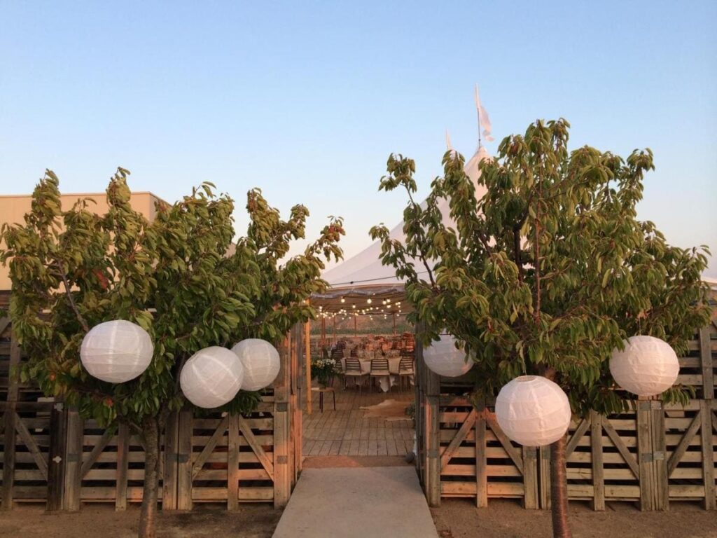 terraza exterior restaurante del hotel aire de bardenas en navarra